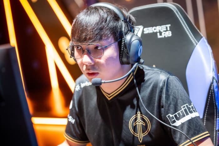 Huhi competes on day two of the 2023 LCS Spring Split at Riot Games Arena. Photo by Colin Young-Wolff/Riot Games